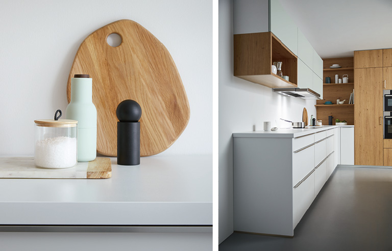 Kontraste sind angesagt: In der Küche im skandinavischen Design wechseln sich Farben, Materialien und Strukturen ab. 